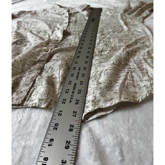 Chico's Womens Printed Button-Up Shirt Top Size 3 Lightweight 3/4 Sleeve Casual - Picture 8 of 9